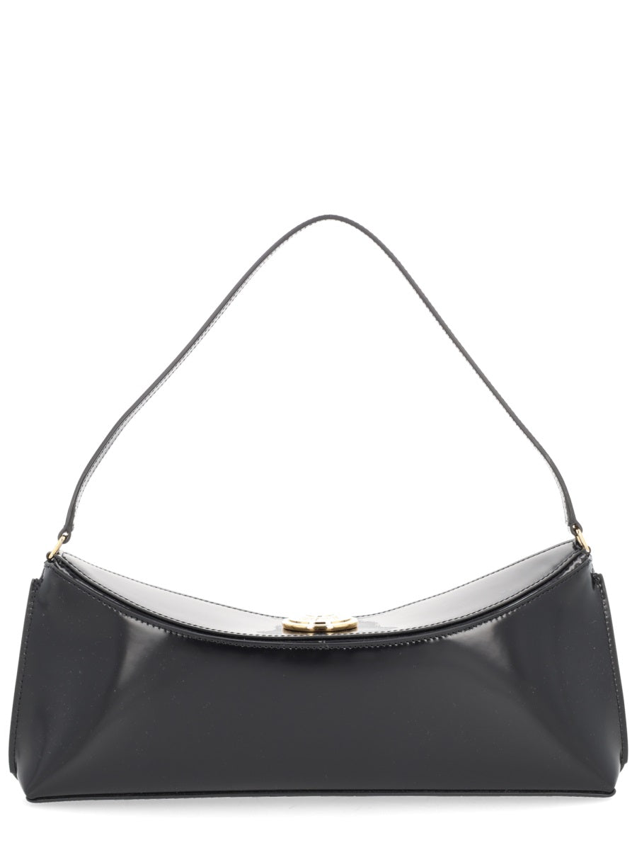 Shoulder Bag Ovalo Black Calf Leather