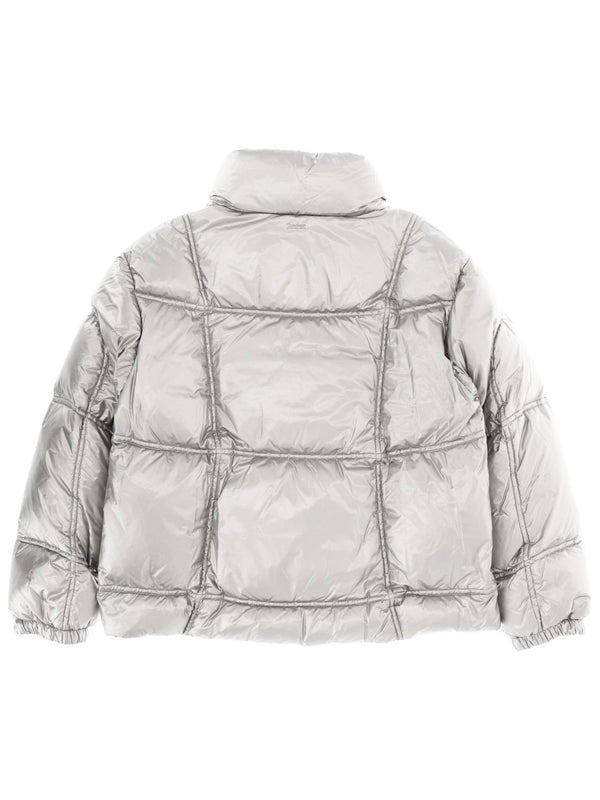 Metallic Shield Jacket Silver Polyamide Trench & Raincoats