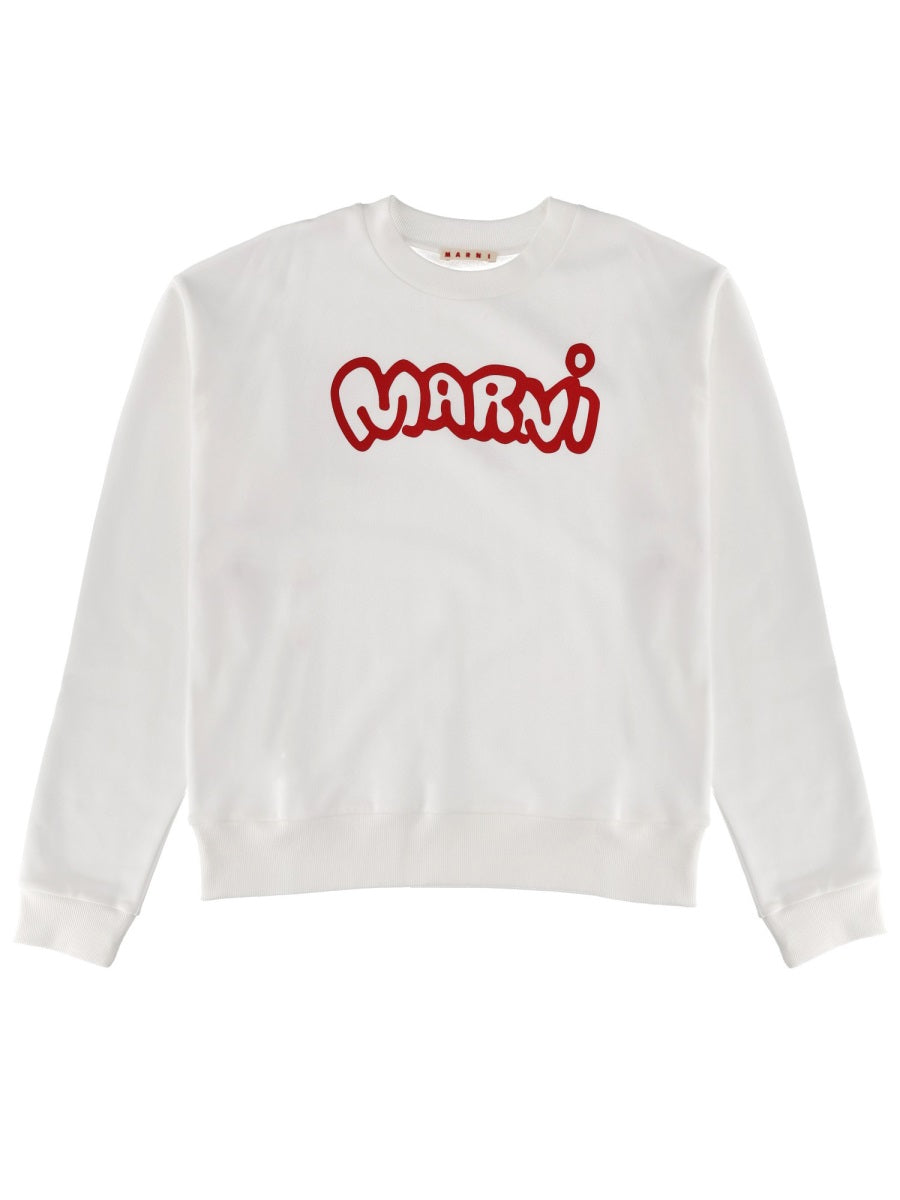 Sweatshirt With Logo White Cotton Sweatshirts