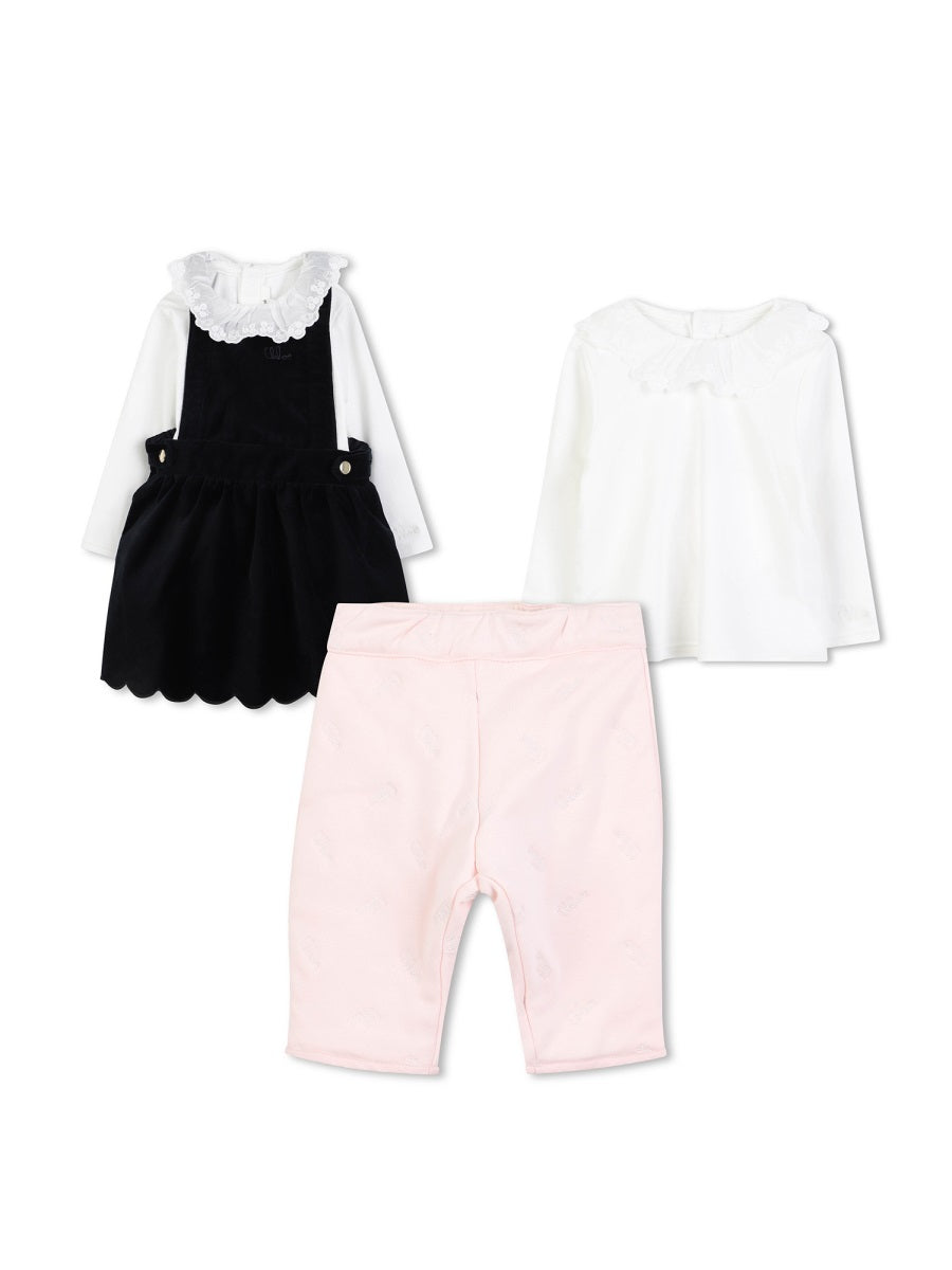 Dress Set With T-Shirt White Cotton Sets