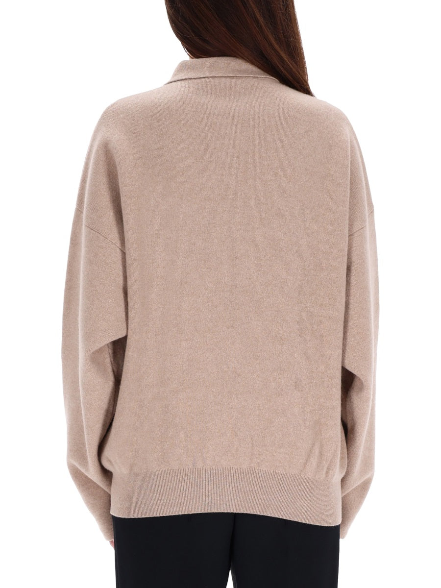 Balloon Sweater Beige Merino Wool Jumpers