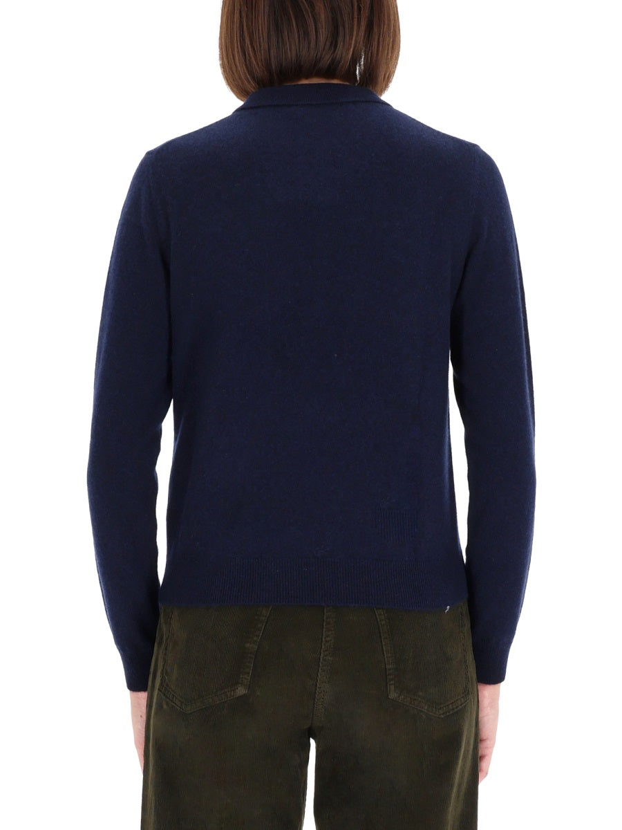 Cashmere Polo Shirt Blue Jumpers