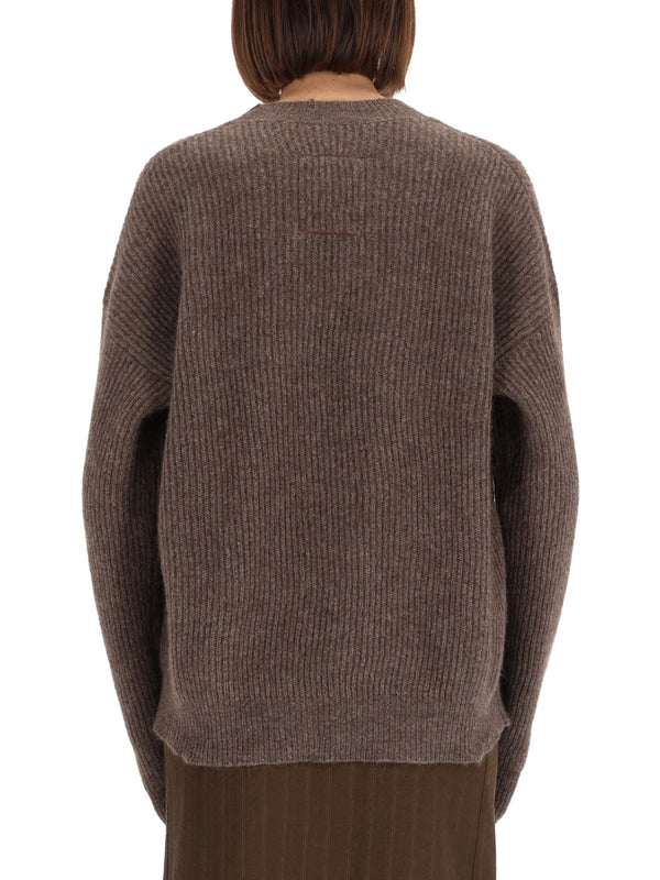 Wool Jersey Jumper Dove Raccoon Fur Jumpers