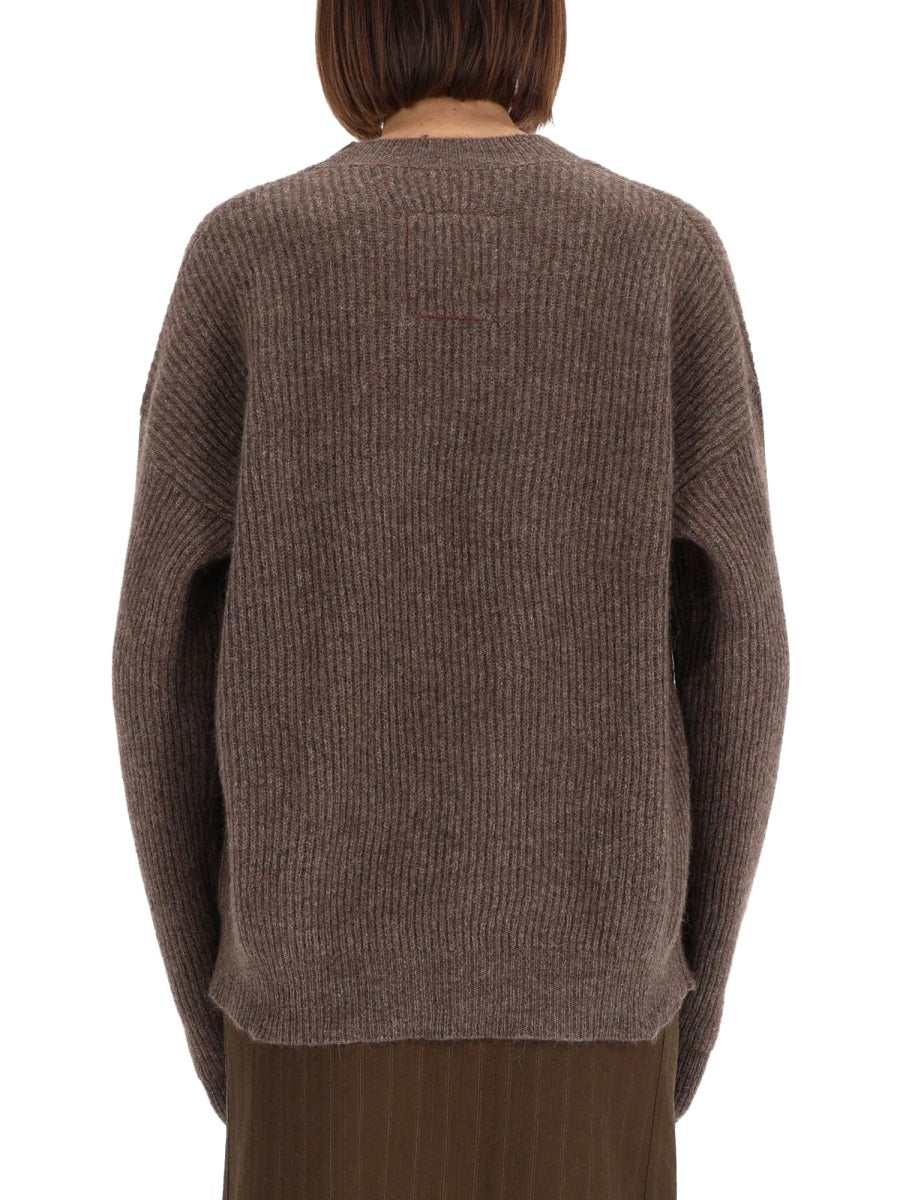 Wool Jersey Jumper Dove Raccoon Fur Jumpers