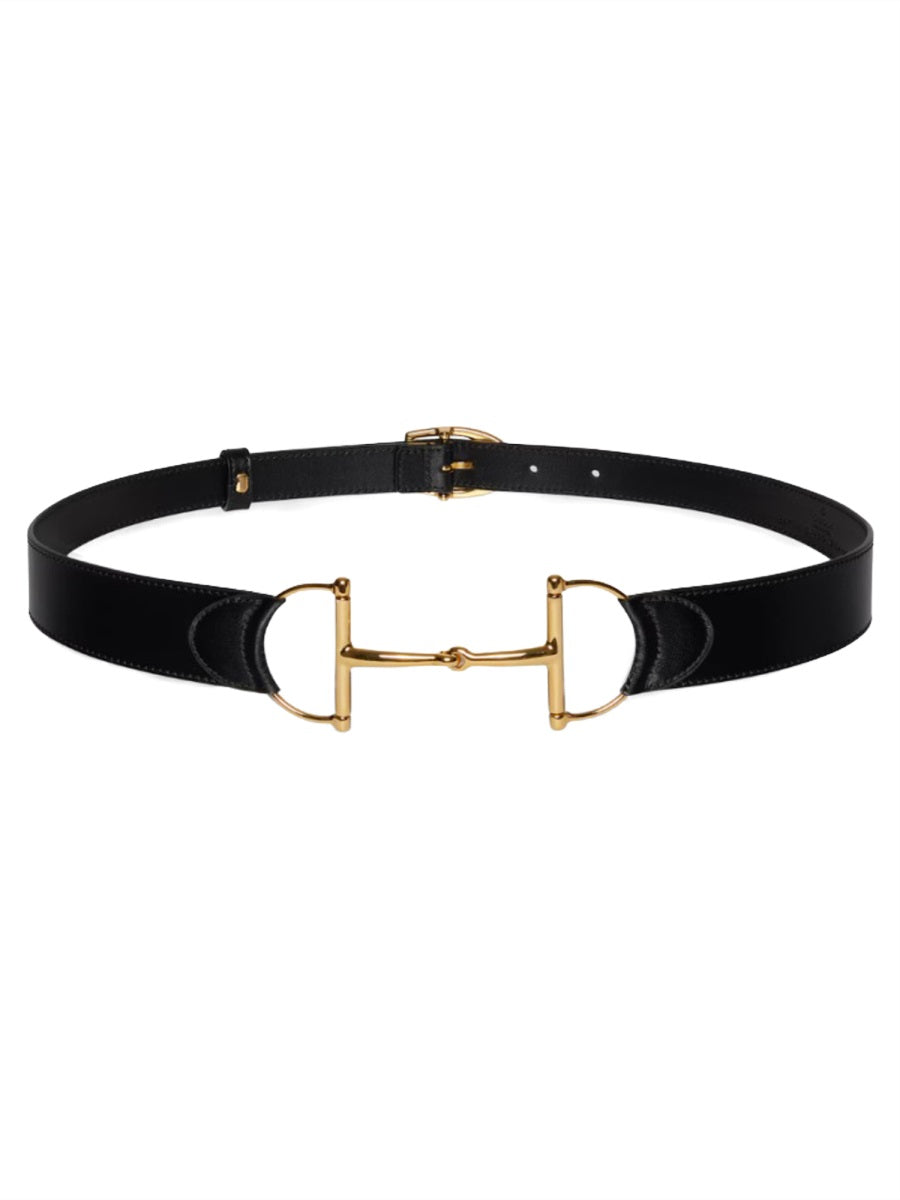 Belt Oversize Clamp Black Calfskin