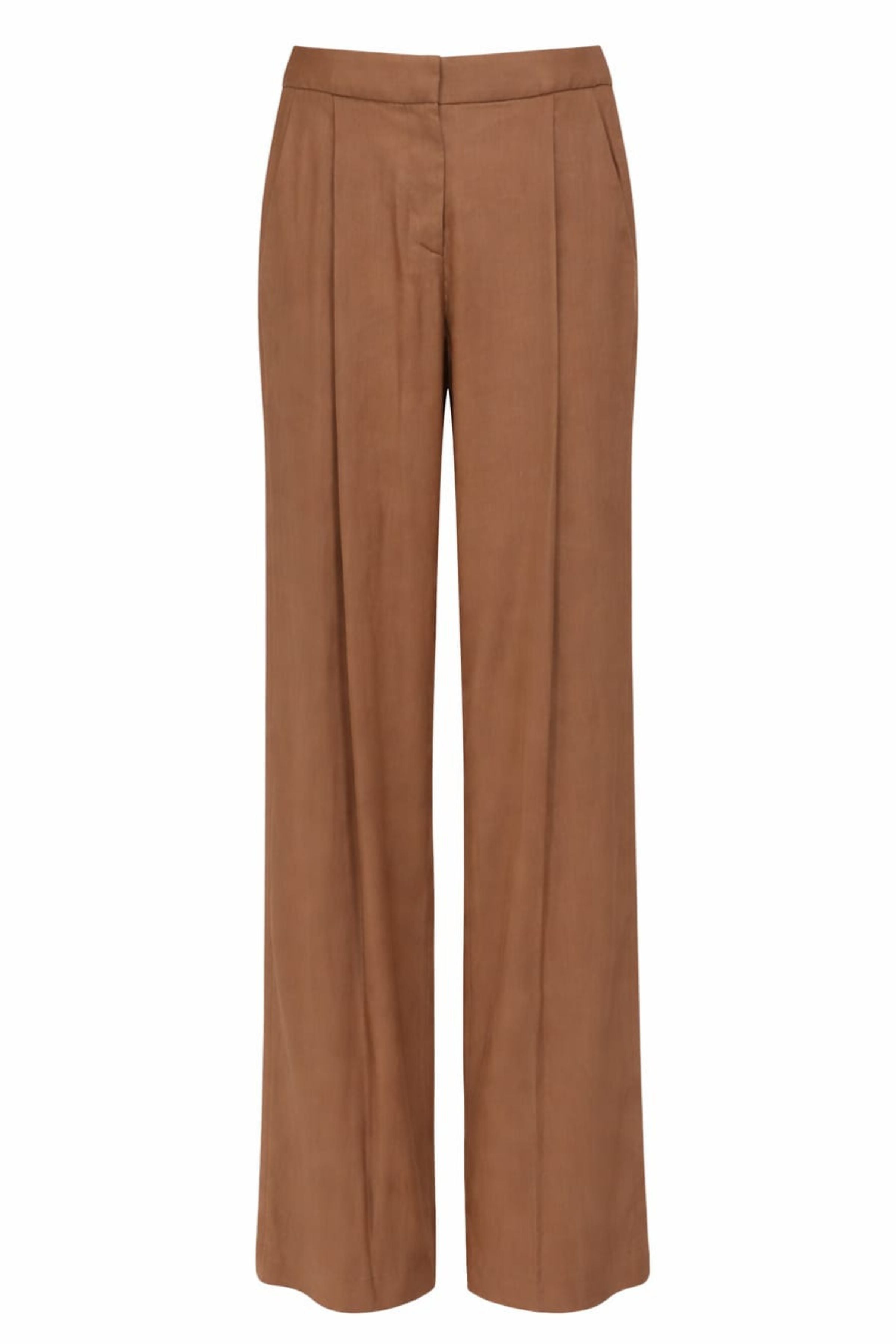 Pantalone Brown Lino Viscosa Elastane Pantaloni