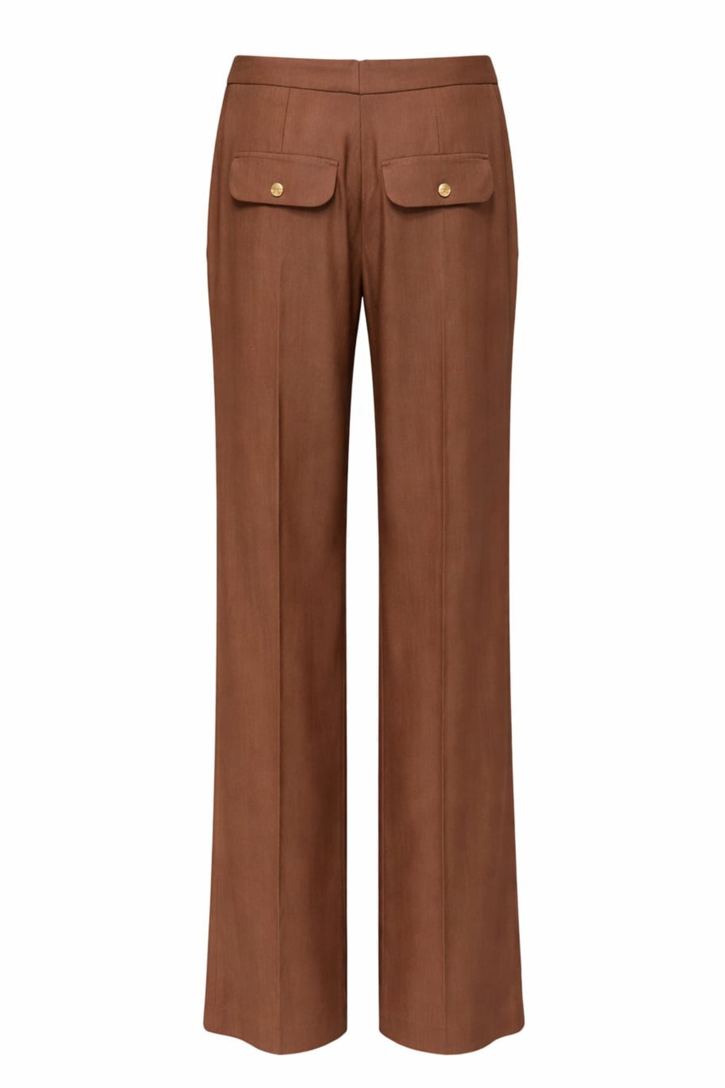 Pantalone Brown Lino Viscosa Elastane Pantaloni