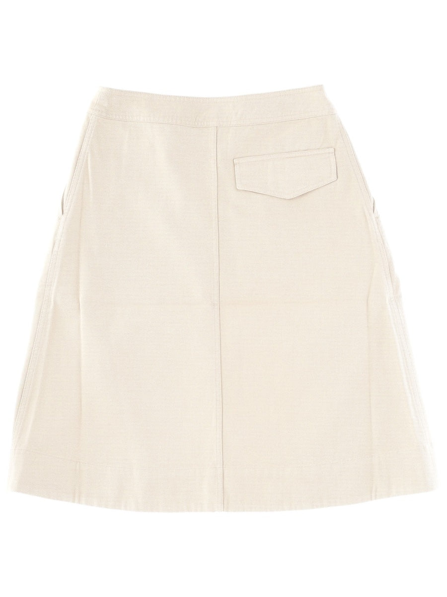 Midi Skirt White Cotton