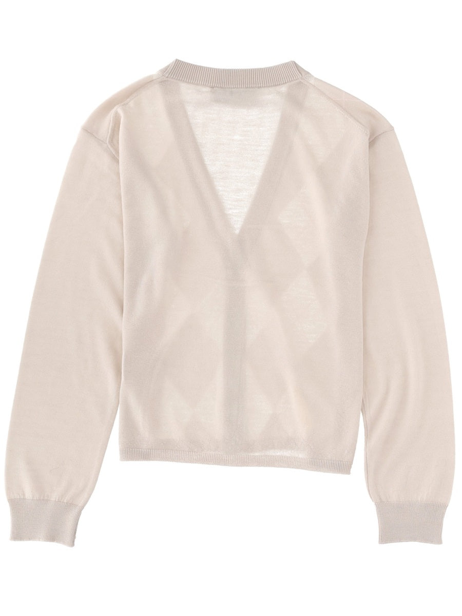 Cropped Fit Wool Cardigan Multicolour Jumpers