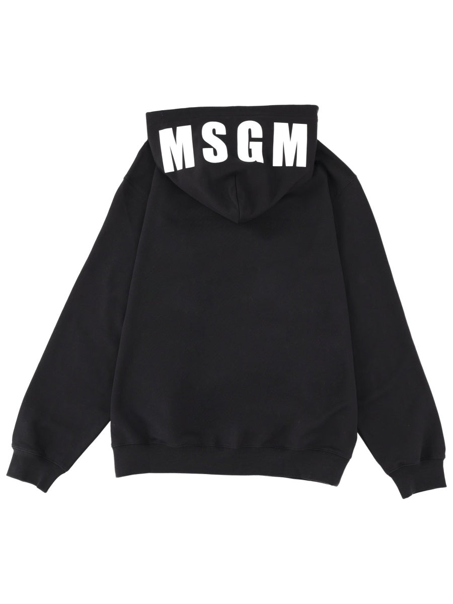 Sweatshirt With Logo Black Cotton Sweatshirts