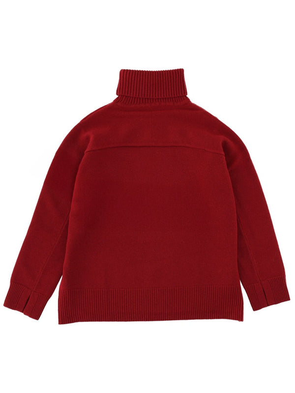 Turtleneck Sweater Bordeaux Wool Jumpers