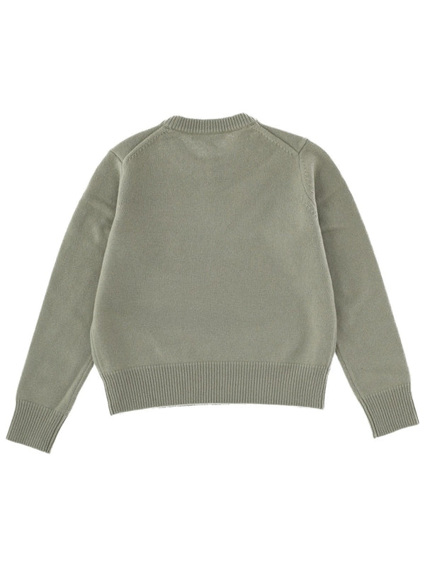 Fox Head Sweater Green Wool Jumpers