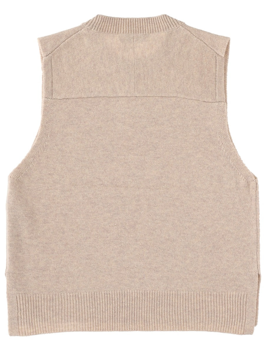 Wool Vest Beige Waistcoats & Gilets