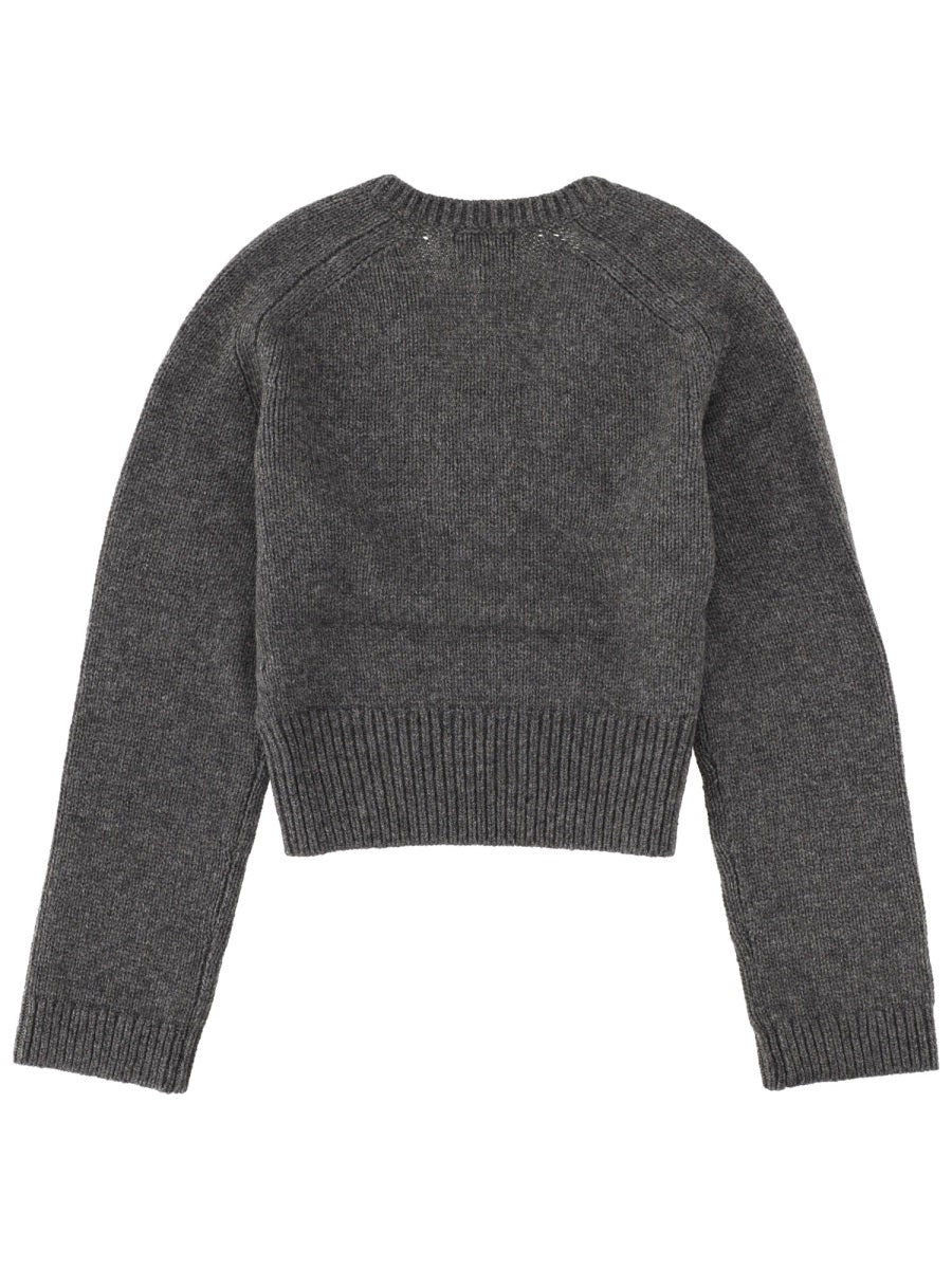 V-Neck Cashmere Blend Sweater Charcoal Wool Jumpers
