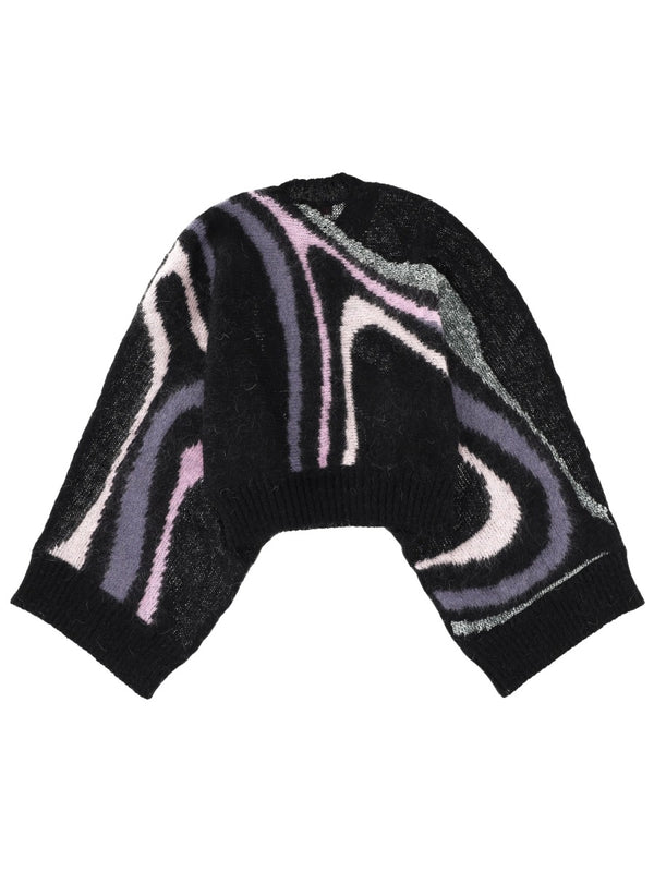 Marble Inlay Print Sweater Pink Mohair Jumpers