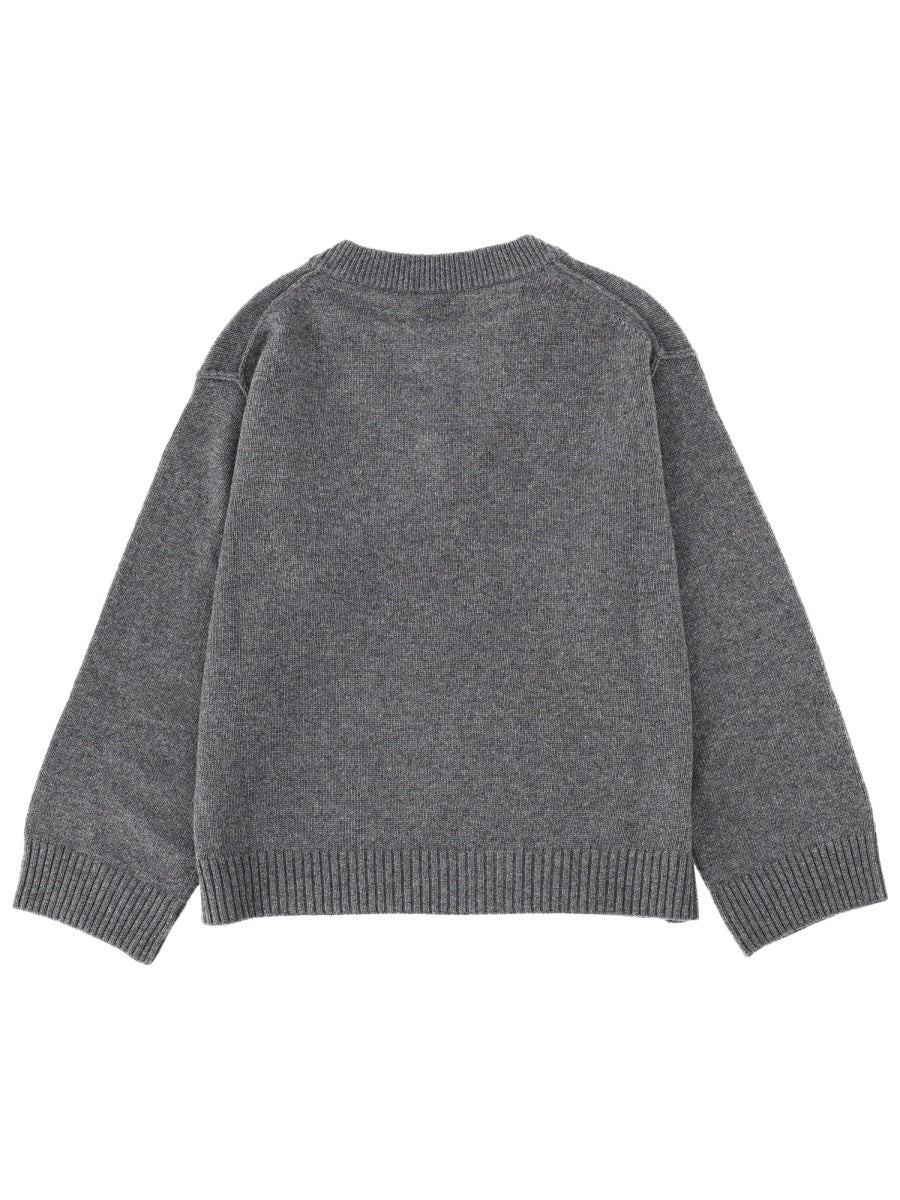 Logo Sweater Grey Wool Jumpers