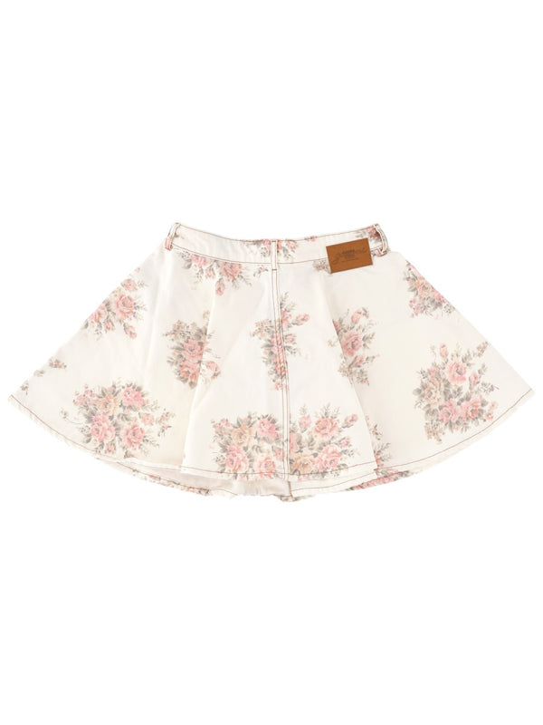 Denim Miniskirt Ivory Organic Cotton Skirt