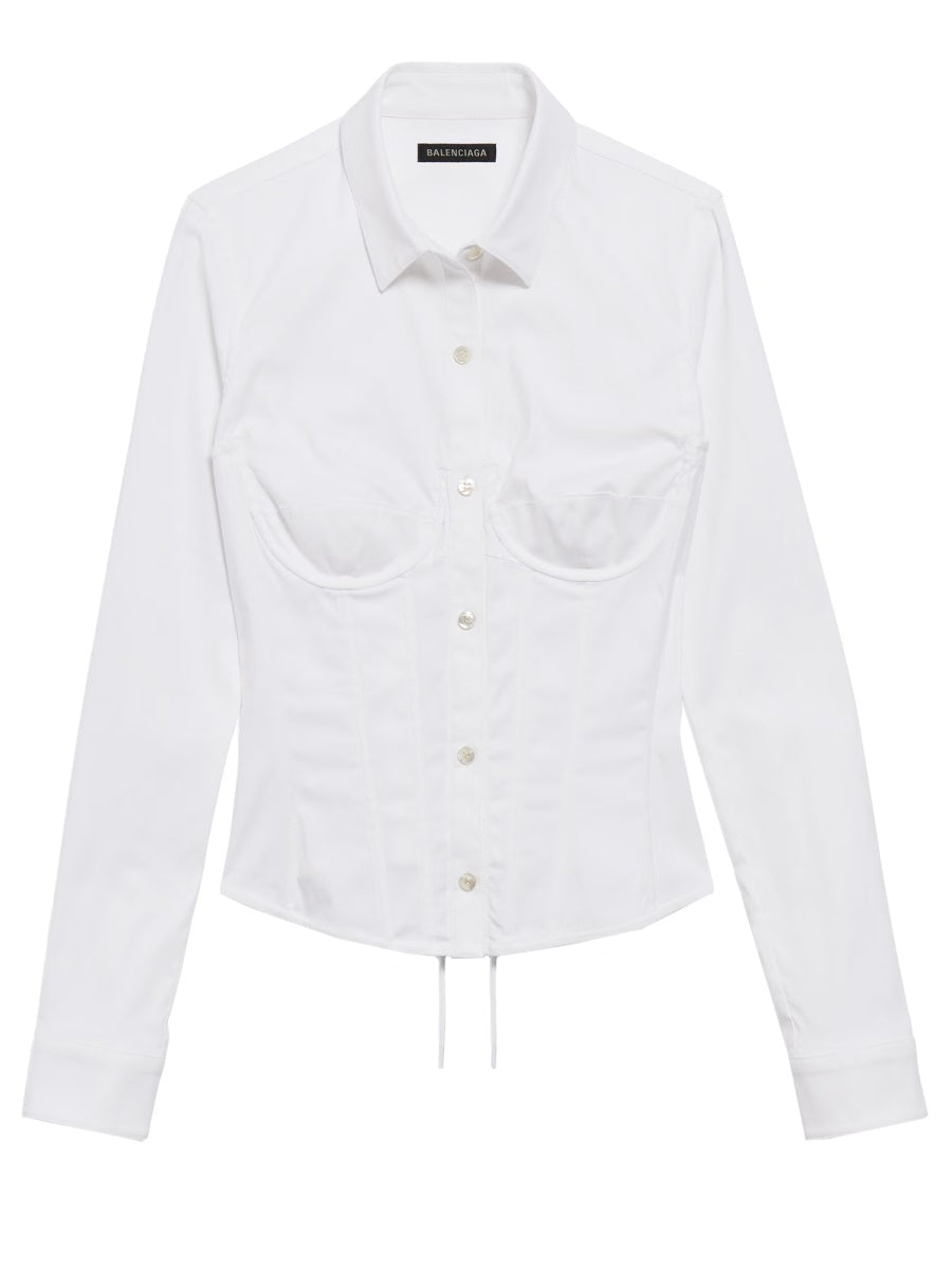 Corset Shirt White Cotton