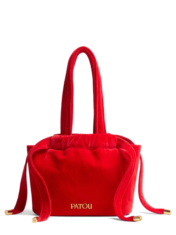 Velvet Clutch Bag Red Cotton Shoulder