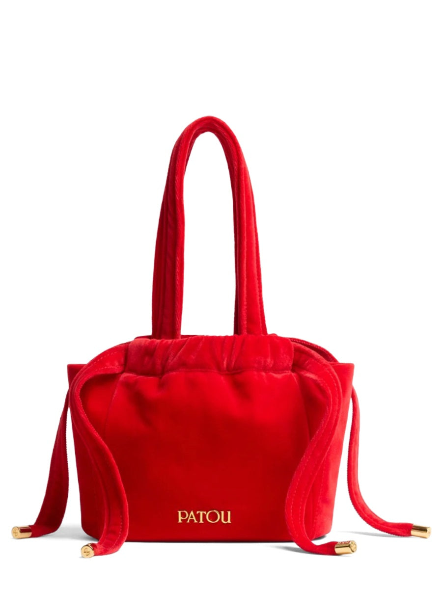 Velvet Clutch Bag Red Cotton Shoulder