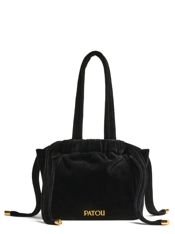 Velvet Clutch Bag Black Shoulder