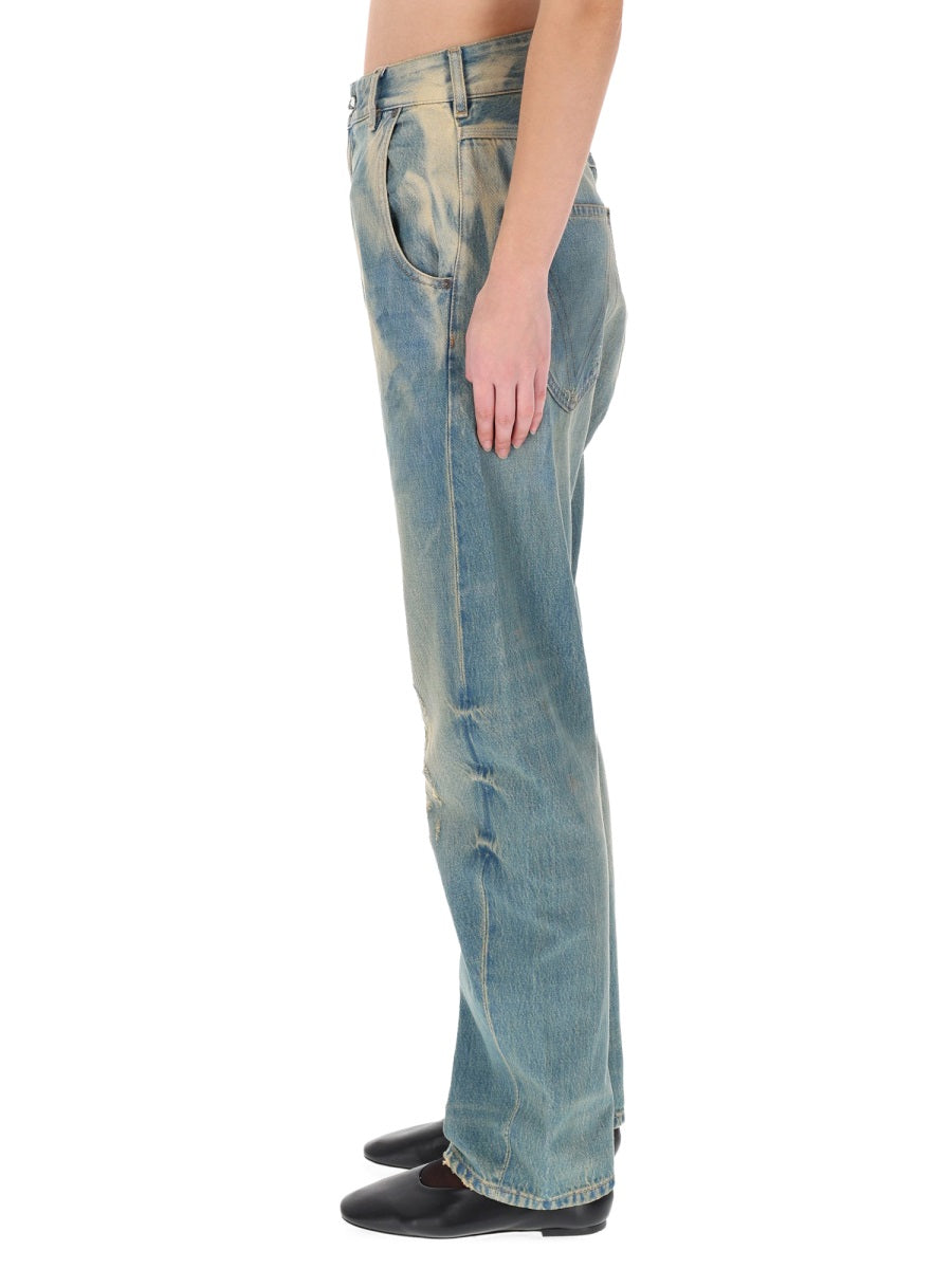 Buckle Back Jeans Denim Cotton