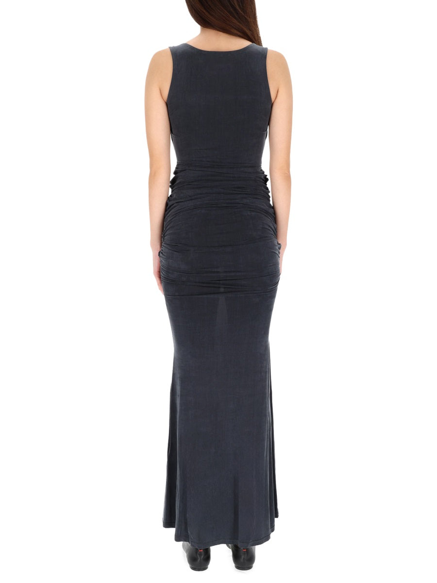Long Dress Black Cupro Elastane