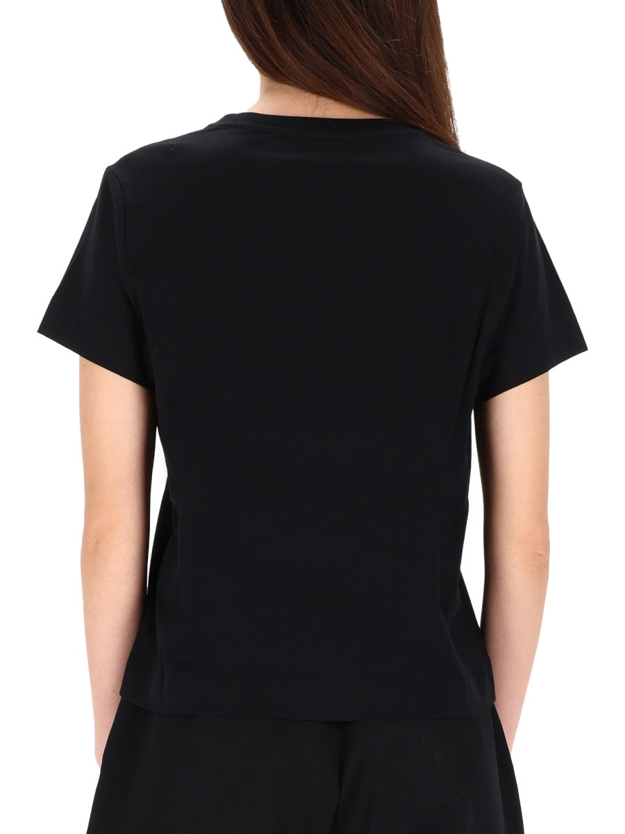 Black T-Shirt With Tape Detail Cotton T-shirts