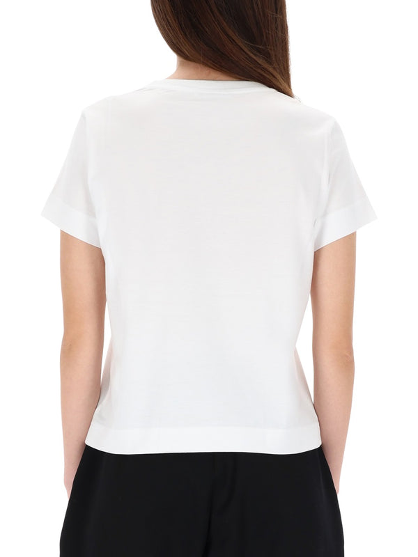 T-Shirt With Tape Detail White Cotton T-shirts