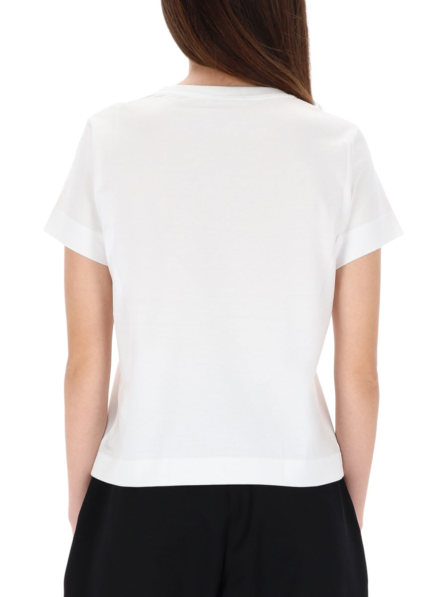 T-Shirt With Tape Detail White Cotton T-shirts