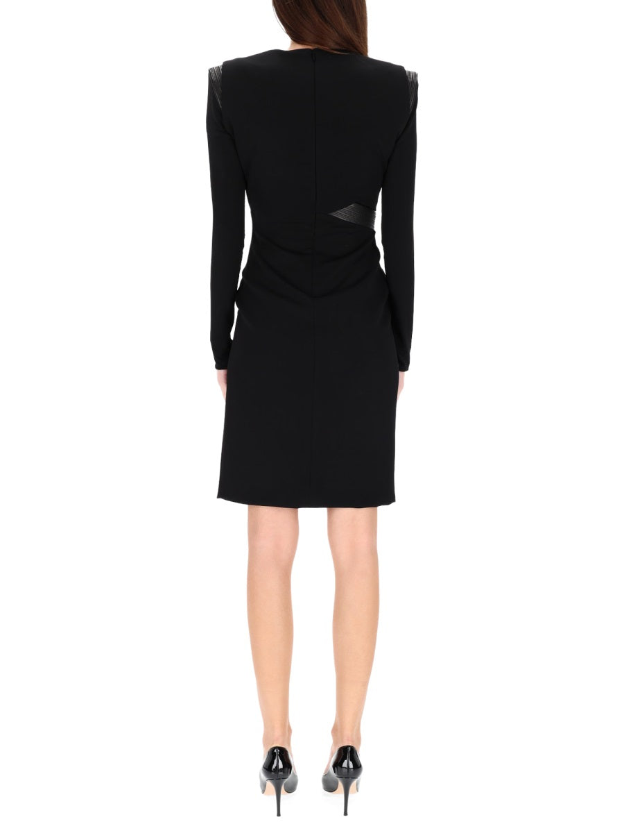 V-Neck Mini Dress Black Viscose