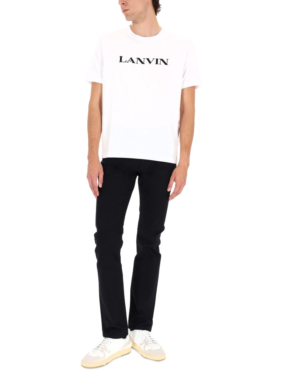 Logo T-Shirt With Straight Fit White Cotton T-shirts