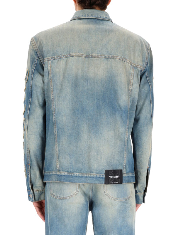 Diag Raw Patch Jacket Denim Cotton Shirt