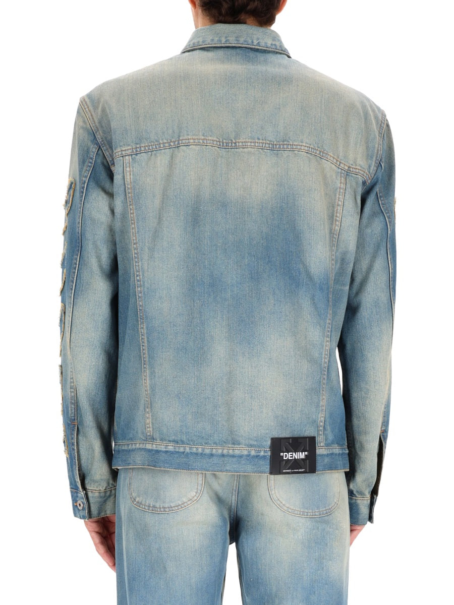 Diag Raw Patch Jacket Denim Cotton Shirt