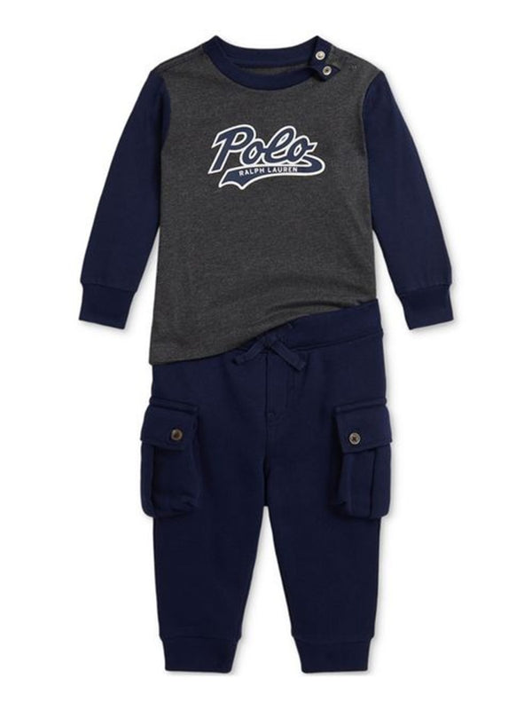 T-Shirt And Pants Set Grey Cotton Sets