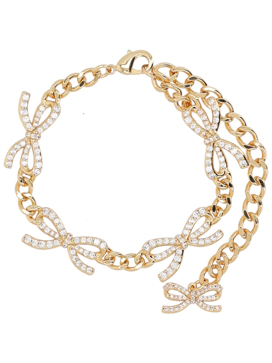 Crystal Bow Bracelet Gold Copper Bracelets