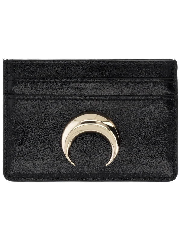 Logo Card Holder Black Leather Wallets & Purses