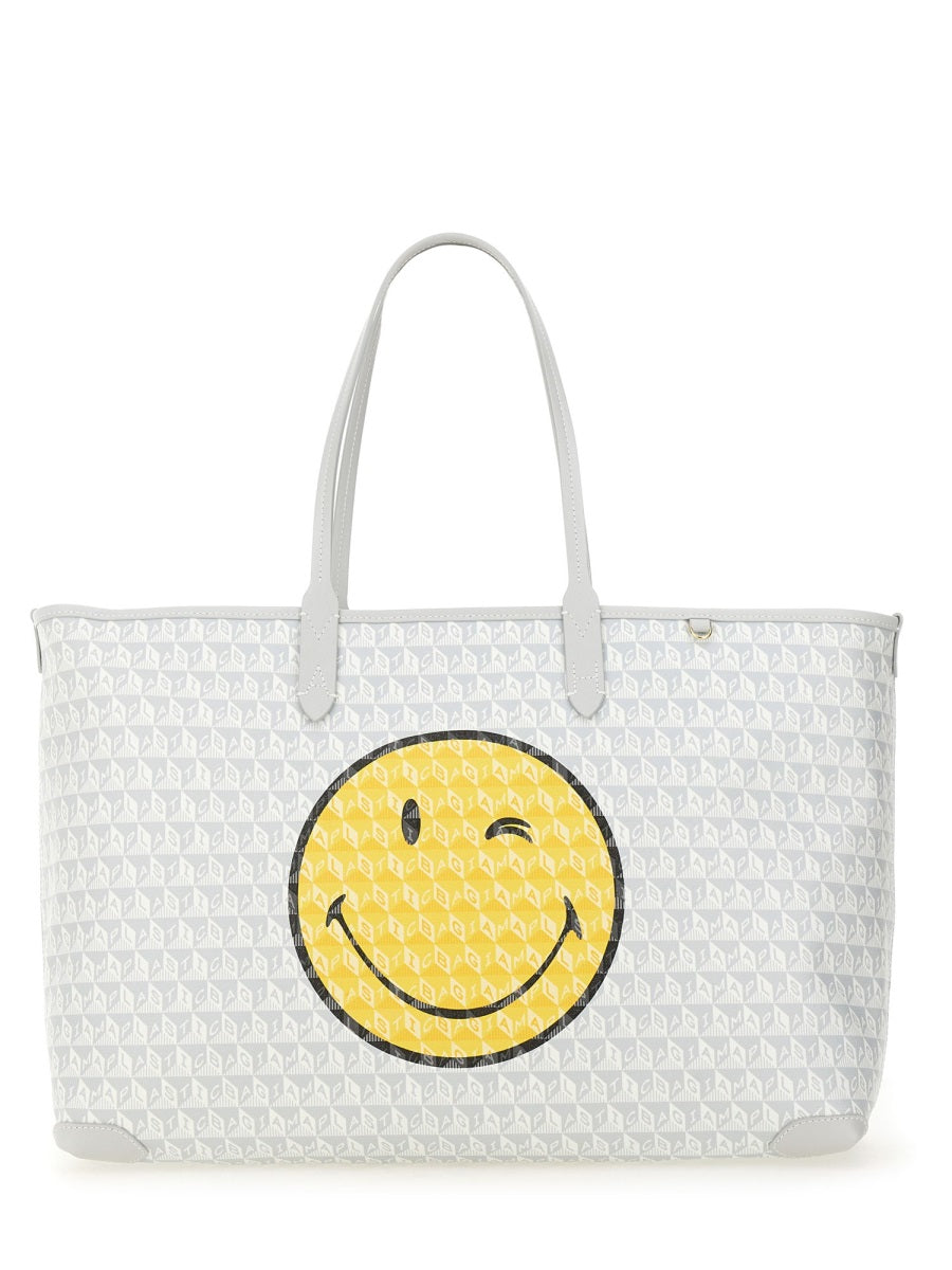 I Am A Plastic Bag Wink Tote Baby Blue Cowhide - Bos Taurus Farmed Handbags