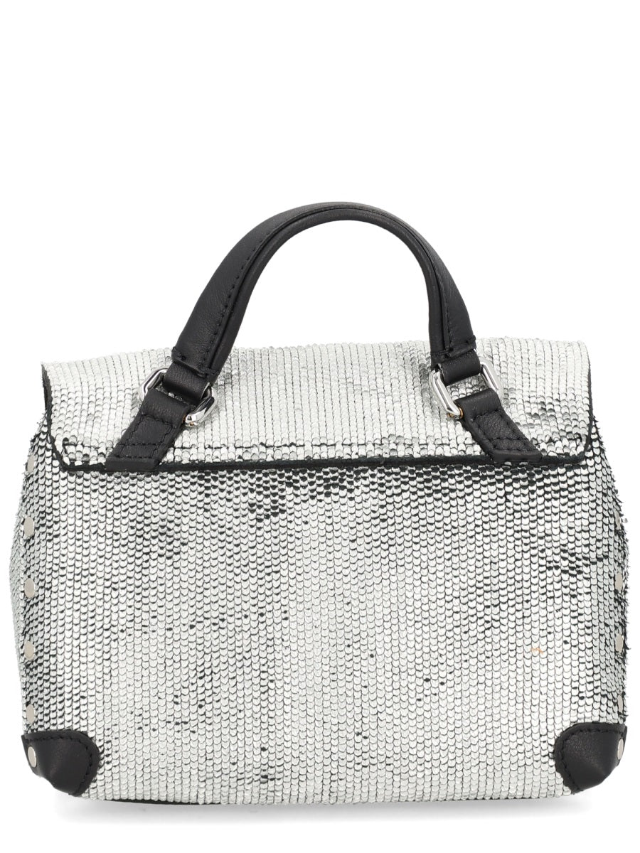 Postina Cbi Shoulder Bag Silver External Lamb Leather