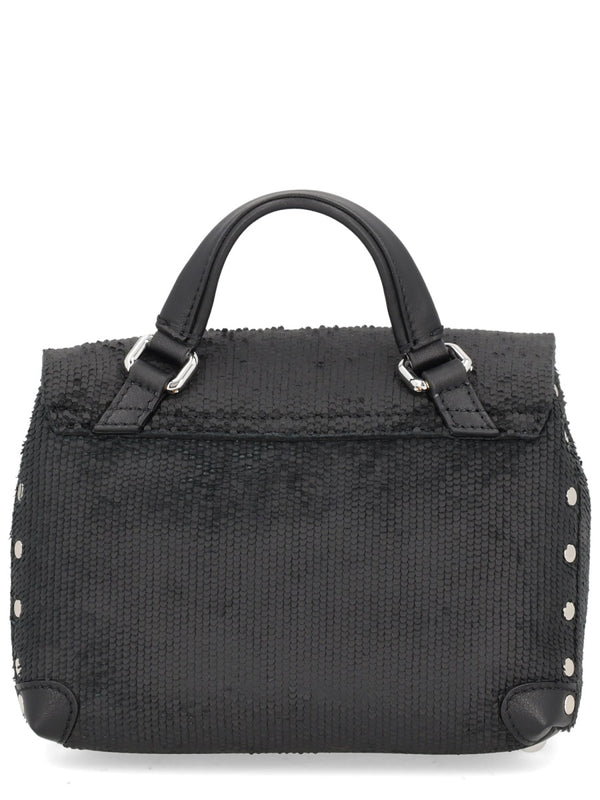 Shoulder Bag Black Lamb And Bovine Leather External