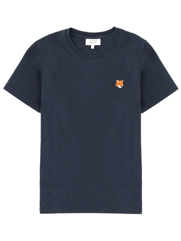 Fox Head Cotton T-Shirt Blue Organic T-shirts