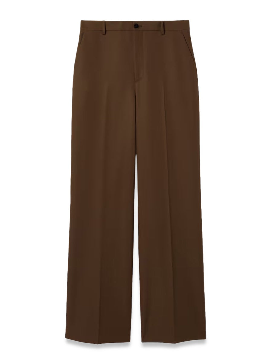 Wide-Leg Trousers Brown Polyester