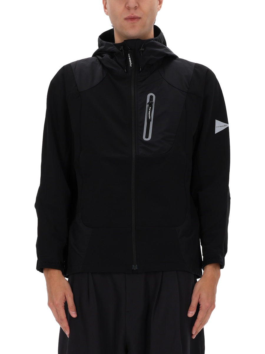Logo Detail Jacket Black Nylon Polyurethane