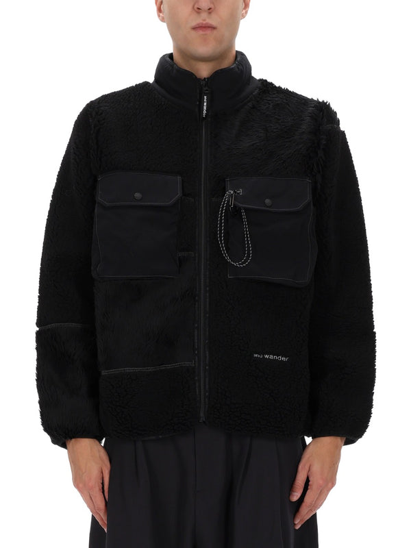 Mix Boa Jacket Black Polyester