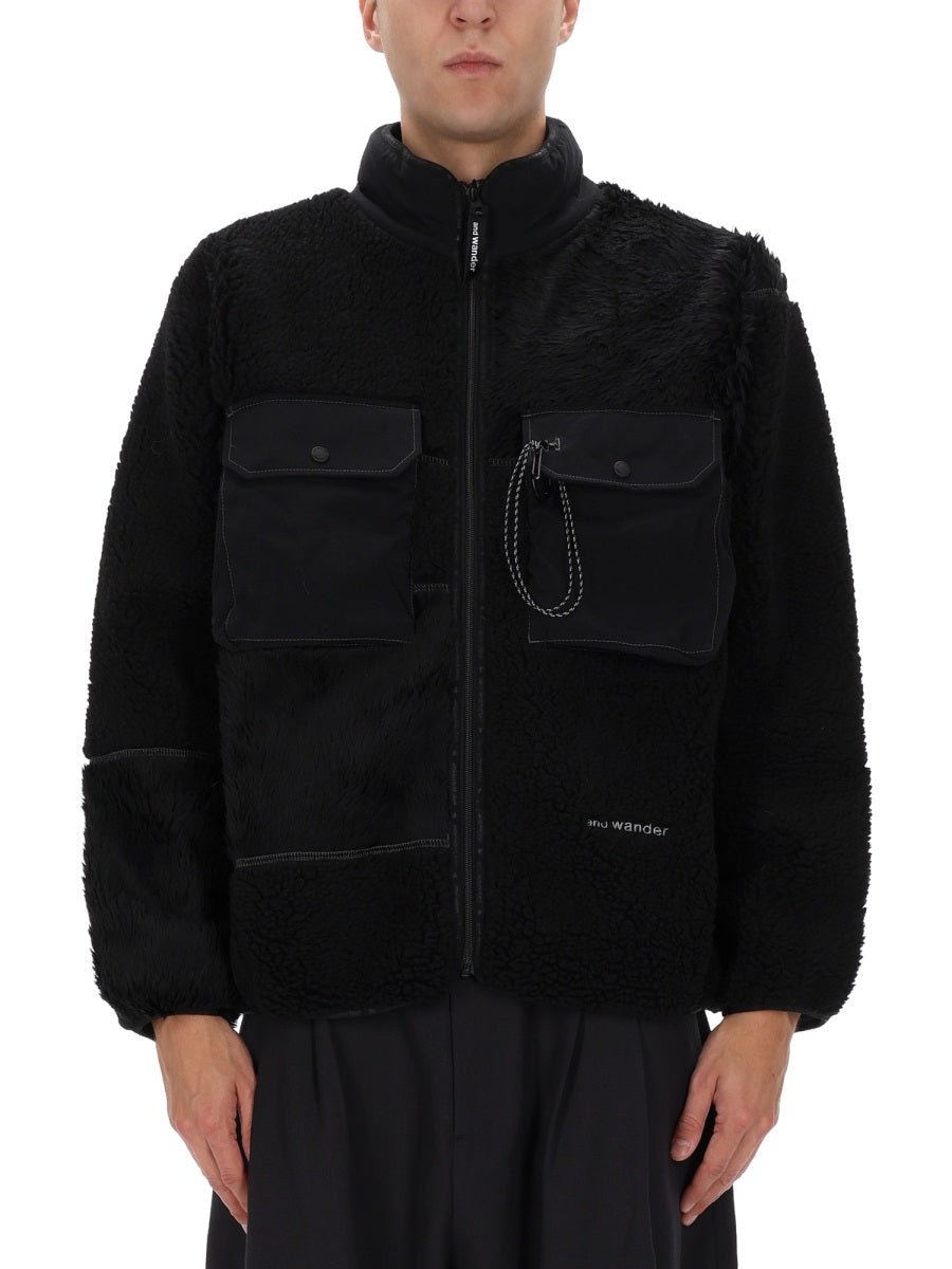 Mix Boa Jacket Black Polyester