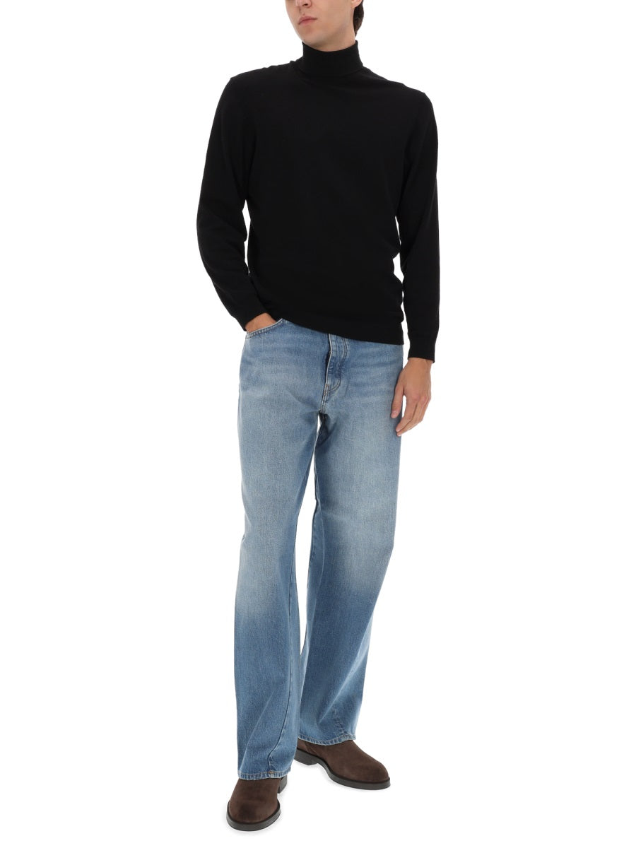 Wide Twist Jeans Denim Cotton