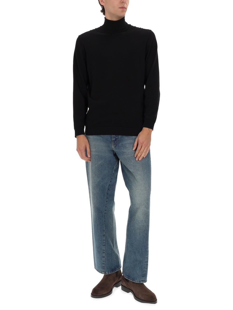 Wide Twist Jeans Denim Cotton