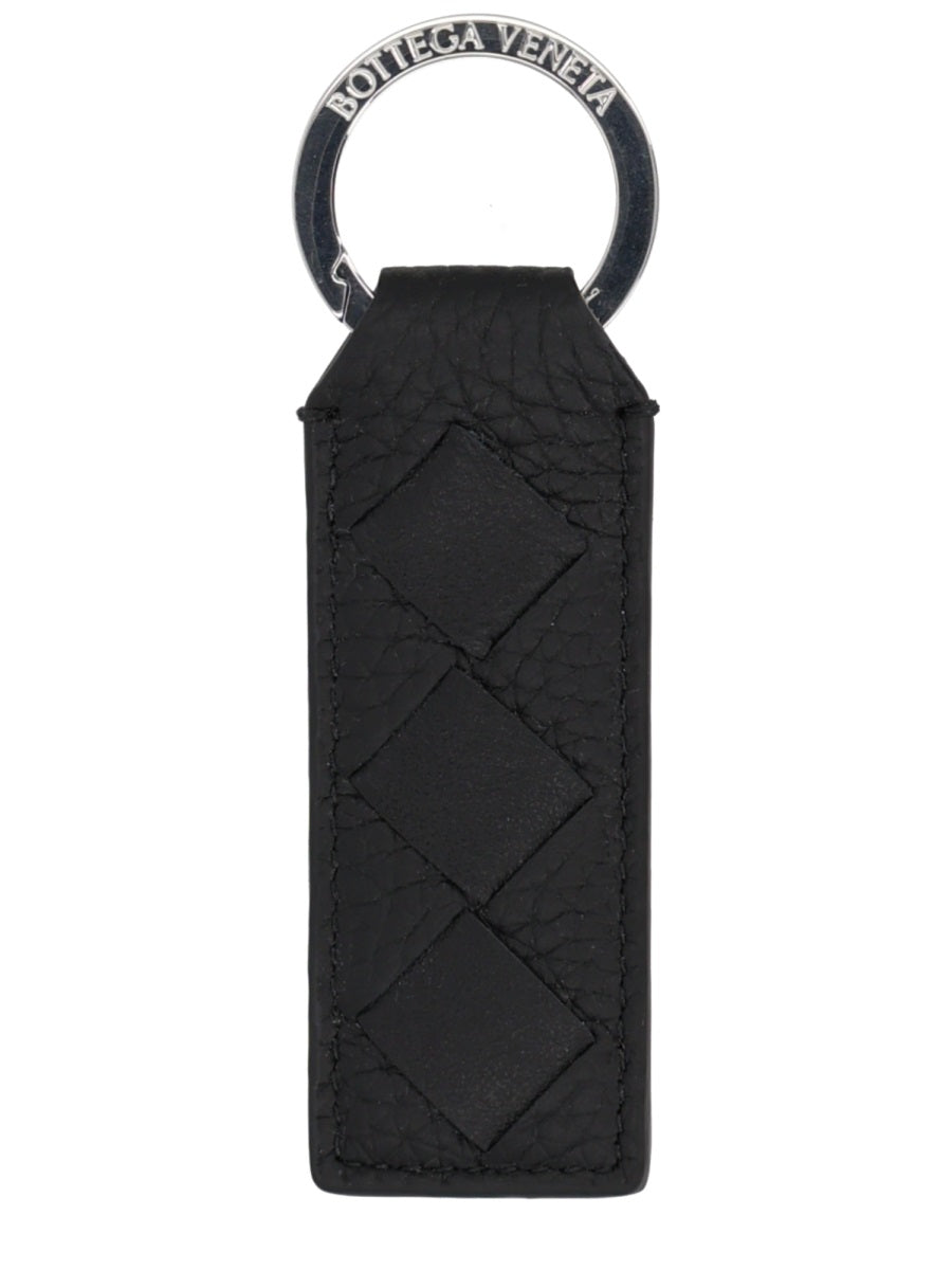 Leather Tab Keychain Black Keyrings & Chains