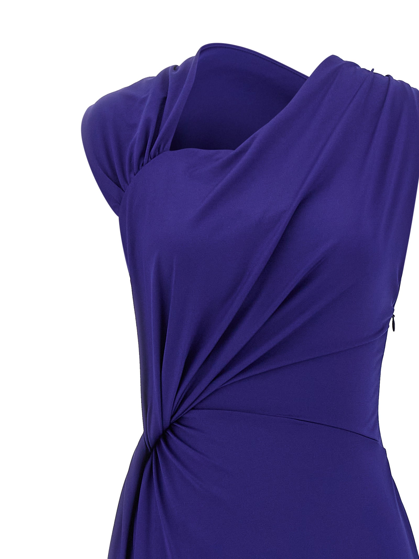 Fluid Drape dress Blue Polyester Elastane