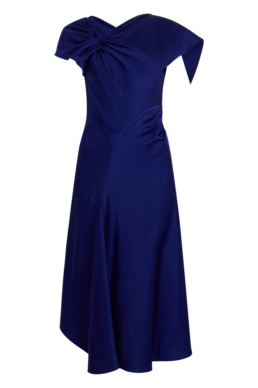 Dress With Knot Detail Bright Indigo Acetate
